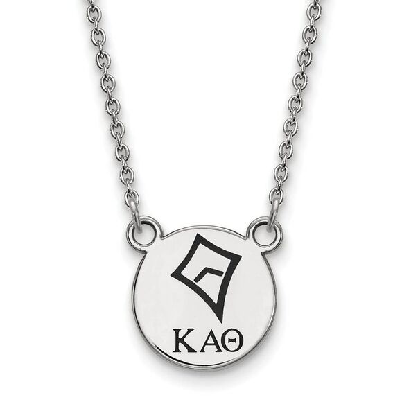 Sterling Silver Kappa Alpha Theta Small Enamel Necklace - Picture 1 of 4